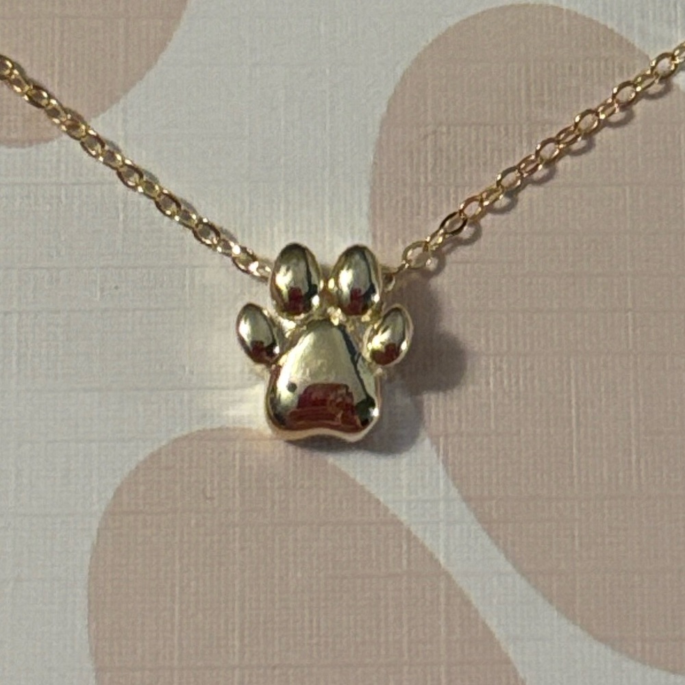 NIB Isabella M. gold tone Sterling Silver Paw Print Necklace - 16β